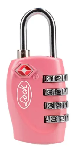 Candado TSA rosa con combinación numérica
