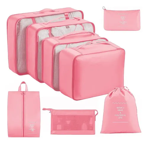 Set impermeable de ocho organizadores para maleta